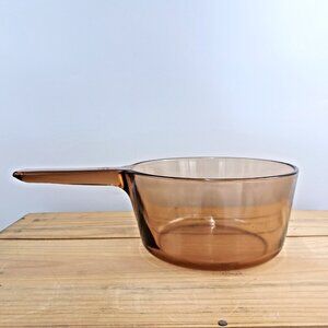 Corning Vision 1.5 L  Saucepan Amber Glass - Vintage Cookware -France-NO LID
